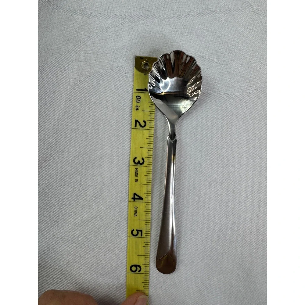 Zwilling J.A. Henckels Sugar‎ Shell Spoon 18/10 Stainless Steel Scalloped 6 Inch